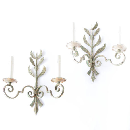 Pair of leafy sconces from Europe