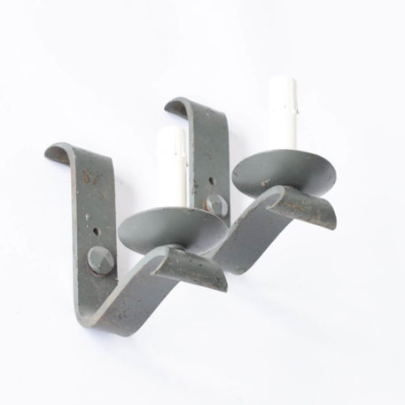 Pair of Simple Iron Sconces from Europe