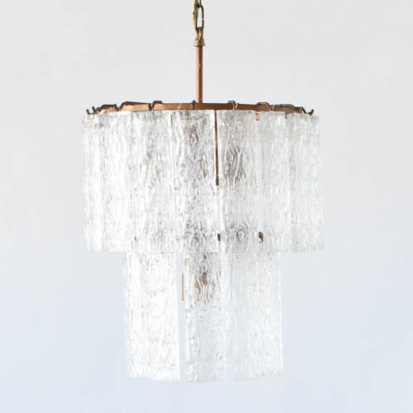 Mid century pendant light from Italy with rectangular glass shades