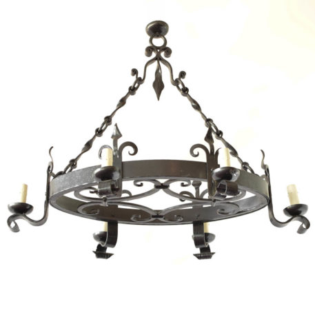 Oval chandelier with fleur de lis arms from France