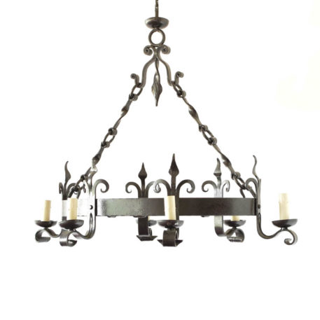 Oval chandelier with fleur de lis arms from France