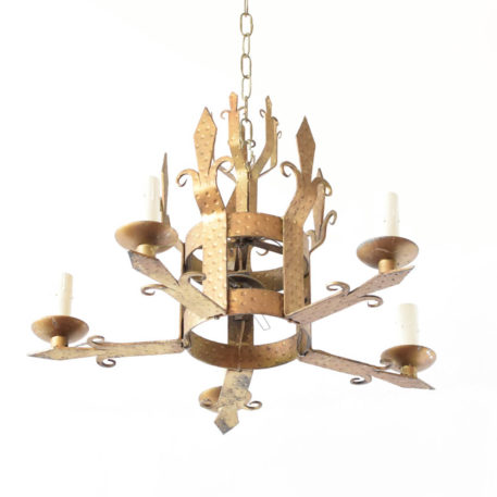 Gilded chandelier with feur de lis arms from France