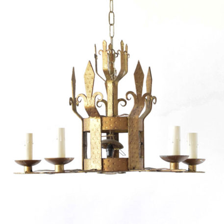 Gilded chandelier with feur de lis arms from France
