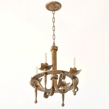 Gilded iron Chandelier from Spain