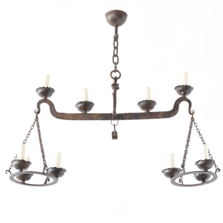 Elongated iron Chandelier from Europe