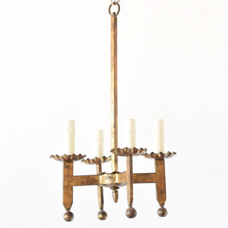 Simple Gold Chandelier from Spain