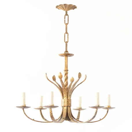 Twisted Gilded chandelier from Spain