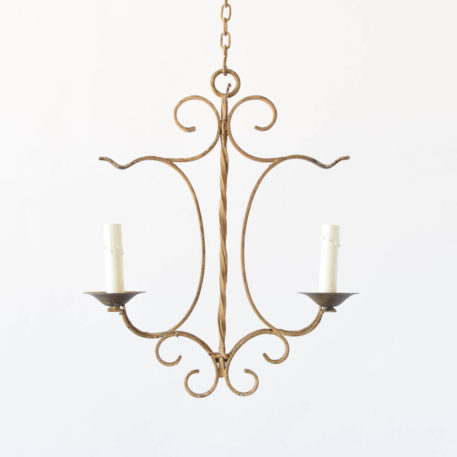 Small iron chandelier from France with simple country design