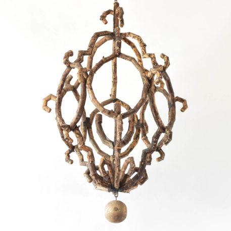 Twig Chandelier in the form of a French cage from France