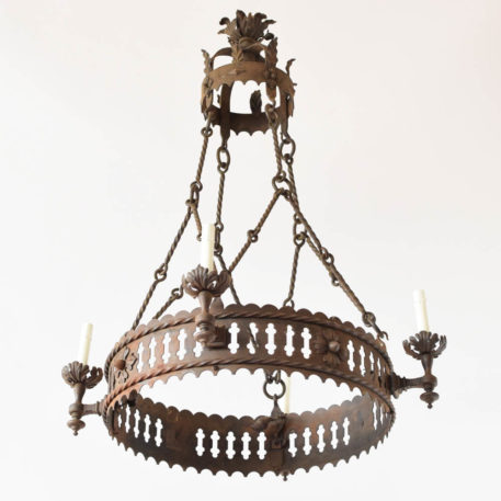 Neo Gothic Iron Chandelier from France