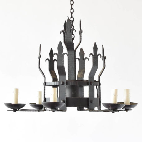 Black Iron Chandelier with a downlight from Europe