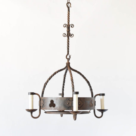 Heavy Iron Dome from Chandelier with thick twisted rods from Belgium