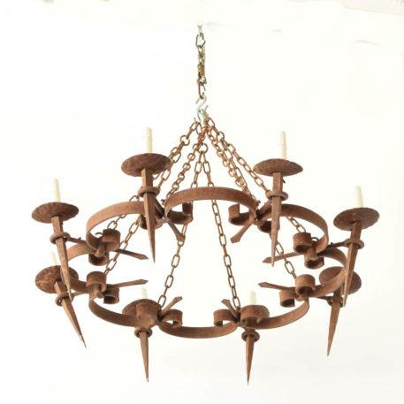 Rustic French Chandelier made with forged iron