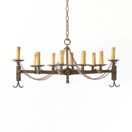 Rustic chandelier made from an antique balance
