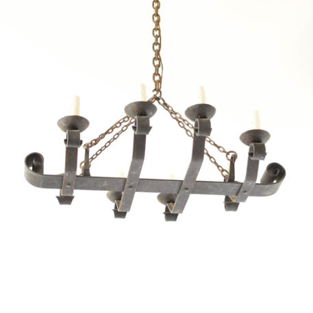 Iron Chandelier made in France with an elongfated form