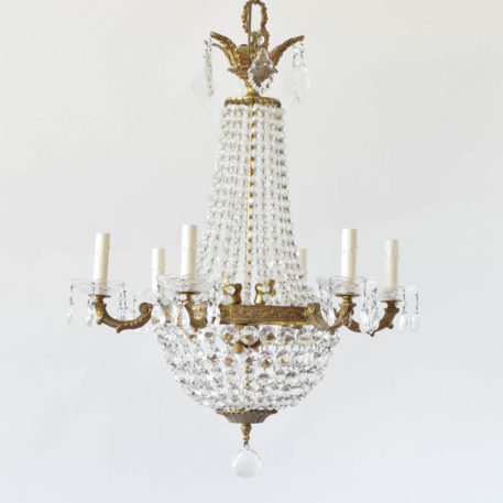 Vintage BRonze Chandelier in the form of a Sac a Pearle