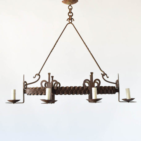 Iron Cghandelier from France with Braided Design
