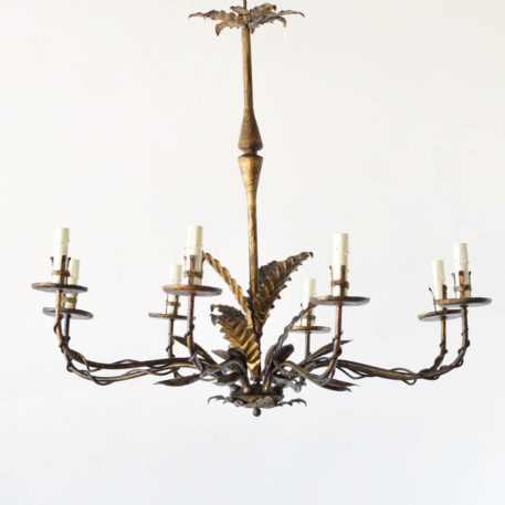 Vintage Spanish Chandeliers with gilded leaves and vines