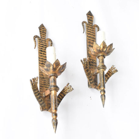 Catralonian Iron Sconces with gold finish