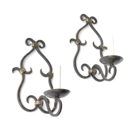 Vintage Iron Sconces from France