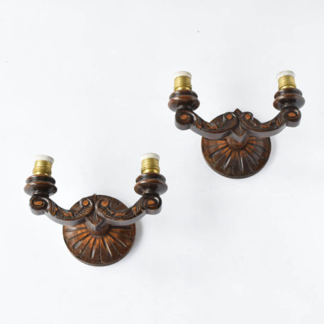 Carved wood sconces from Belgium