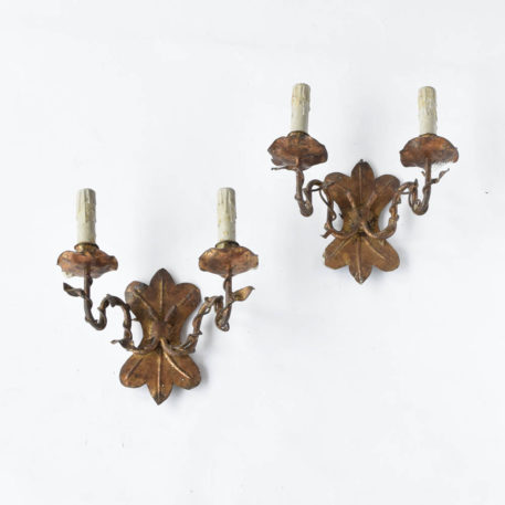 Gilded Sconces from Spain with organic forms