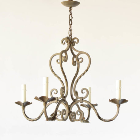 Vintage iron chandelier from France with a Frecnh Country style