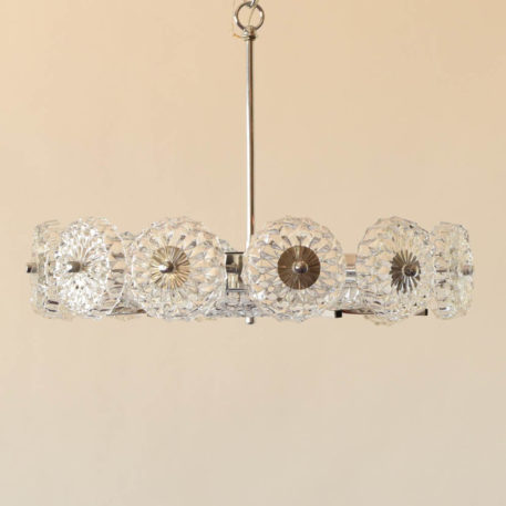 6 light mid century glass chandelier