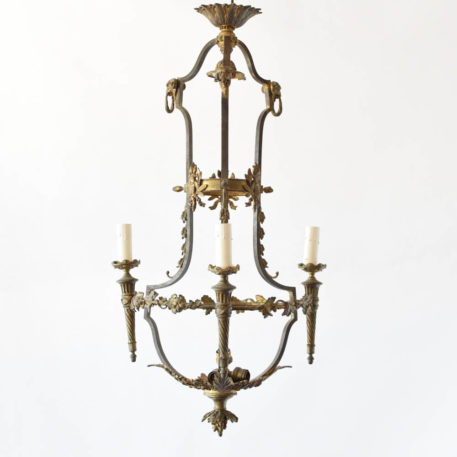 3 light French antique empire chandelier