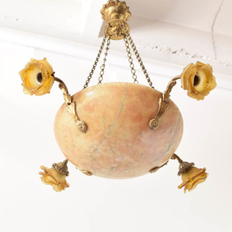 French Alabaster Chandelier - Image 2