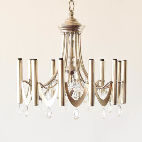 Silver Sciolari design mid century chandelier