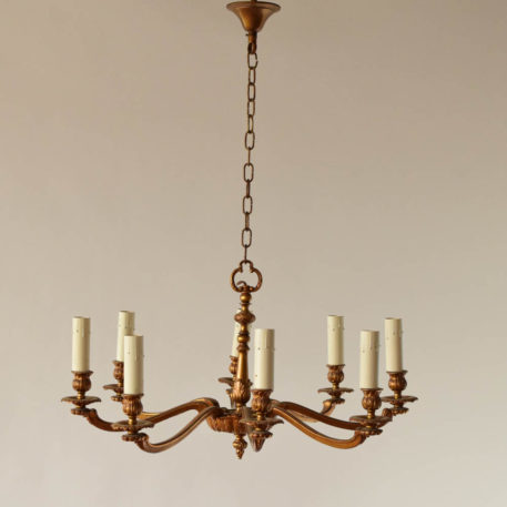 8 light bronze Belgian chandelier