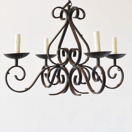4 light iron chandelier from France