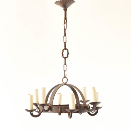 Small iron dome chandelier with game hooks