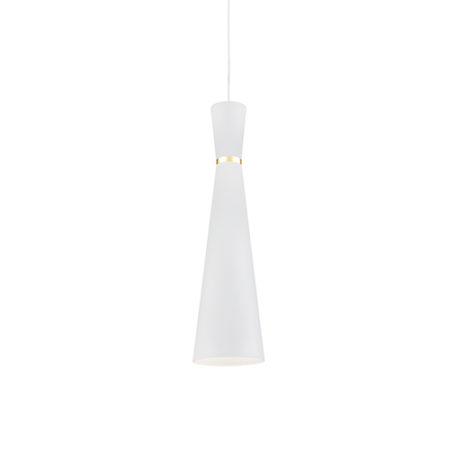 Tall white conical pendant