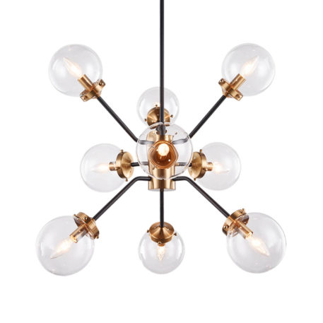 Gold star light fixture with clear glass