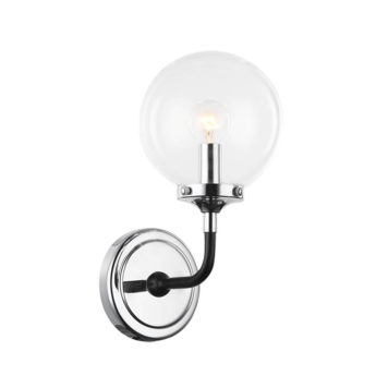 Atom wall sconce with clear glass