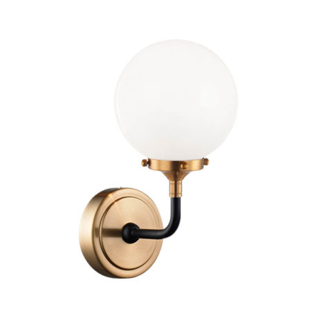 Atom wall sconce with opal glass