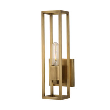 natural brass caged one light sconce