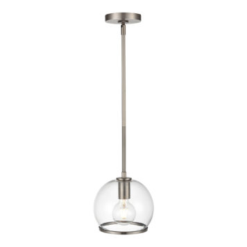 small clear fish bowl pendant light by long rod