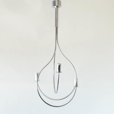 Mid century light fixture made from 3 intertwined chrome tubes
