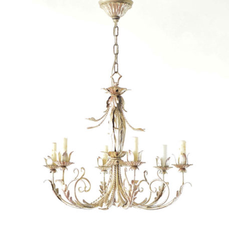Italian vintage chandelier with silver patina