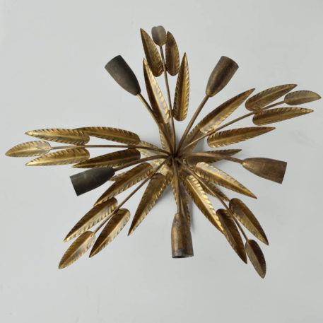 spanish gold leafy form flush mount gilded leaves