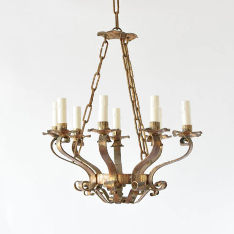 Vintage Bowl From chandelier from Spain with heavily forged arms and 9 lights