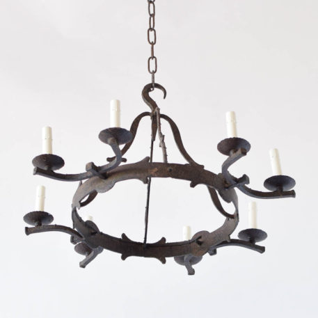 Begian Design inspired vintage iron chandelier