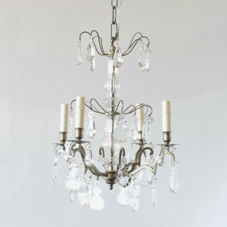 Antique nickel chandelier from France