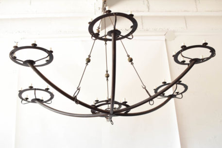 Massive rustic chandelier with 6 arms