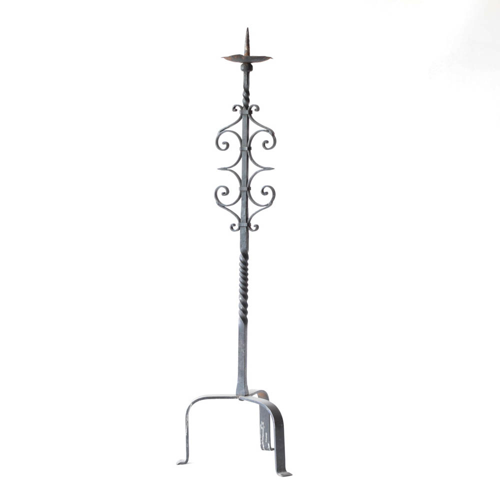 Floor Lamp with Central Iron Scrolls - The Big Chandelier
