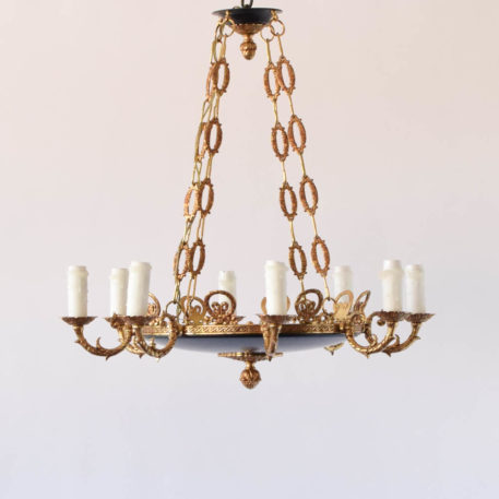 8 light empire chandelier with blue bottom