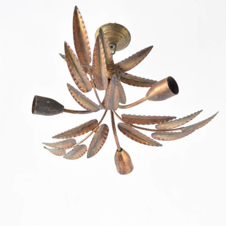 Gilded iron leafy flush mount from Spain